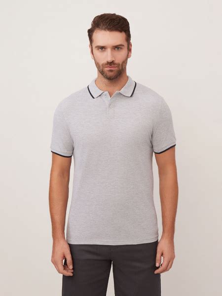 Поло Modis, размер 48, цвет серый, 80% Хлопок 20% Полиэстер - купить по ...