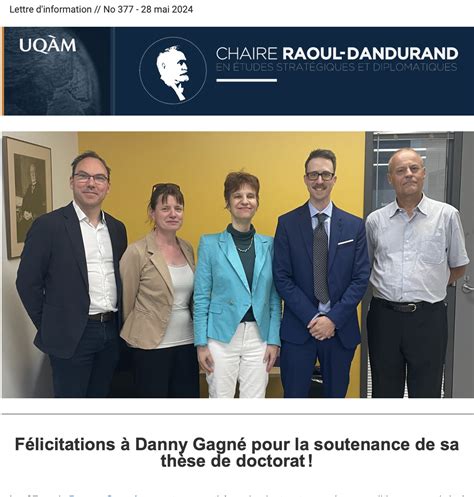 Lettre Dinformation No 377 28 Mai 2024 Chaire Raoul Dandurand En