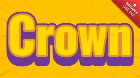 Crown Bannière Promo Avec Fond Comic Générateur d effet de texte