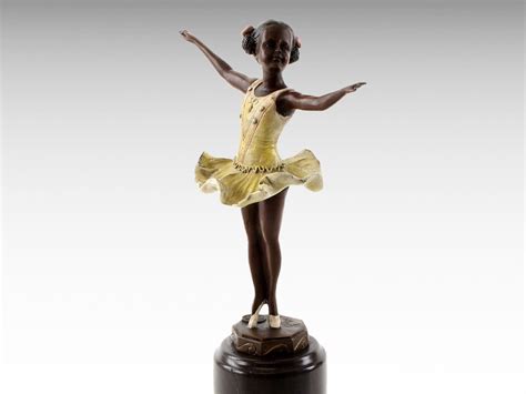 Bronze Ballet Dancer Statue Dancing Girl, Young Dancer on Marble Base ...