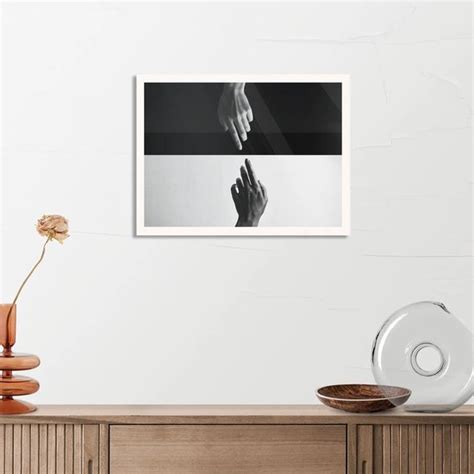 Poster De Aanraking Black And White Rechthoek Horizontaal Met Lijst M