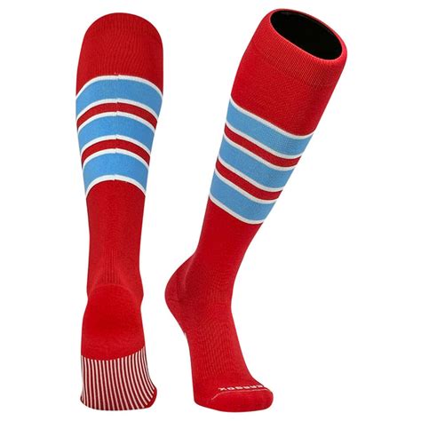 PEAR SOX Striped OTC Baseball, Softball, Football Socks - Scarlet Red ...