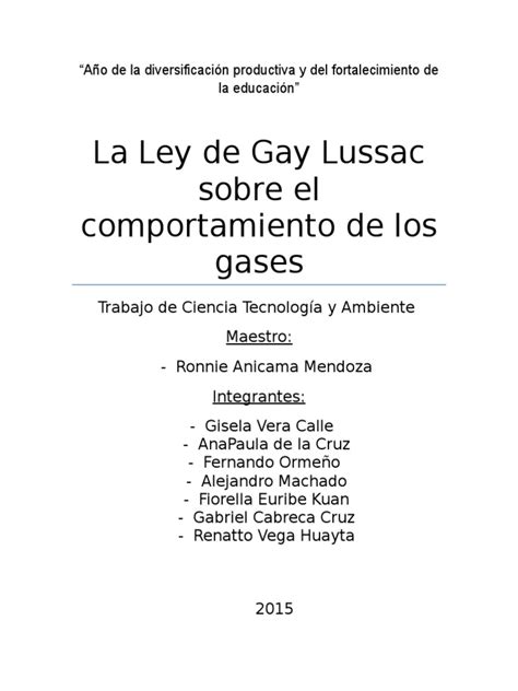 Gay Lussac Pdf Gases Presión