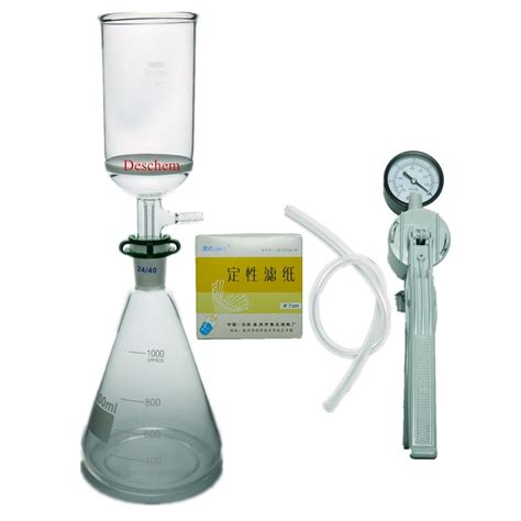 lab medical glassware vacuum filtration membrane buchner funnel flask