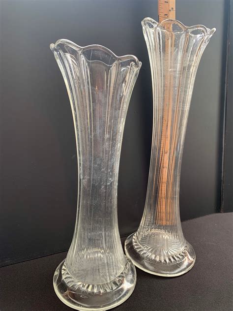 Fluted Glass Vases Etsy