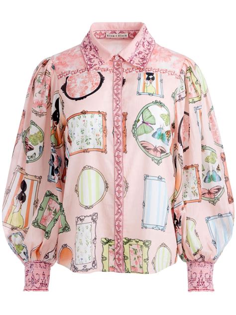 Alice Olivia Tiffie Stace Face Cotton Shirt Farfetch