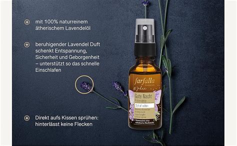 Farfalla Schlaf Schön Lavendel Gute Nacht Kissenspray 30 ml Amazon de