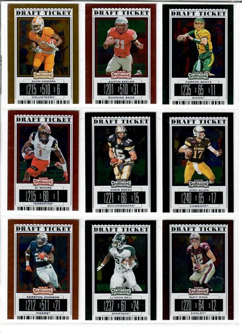 Panini Contenders Draft Picks Blue Foil U Pick Wentz Brees Allen