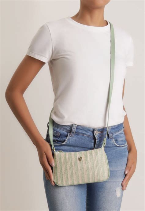 Bolsa Crossbody Nude E Verde Anacapri Pequena Palha Zz Mall