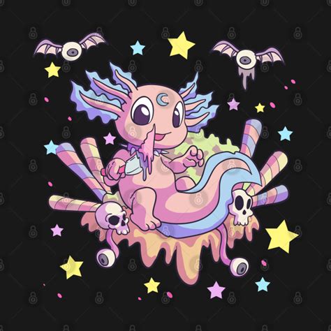 Pastel Goth Cute Creepy Axolotl Gothic Kawaii Menhera Wiccan Kawaii