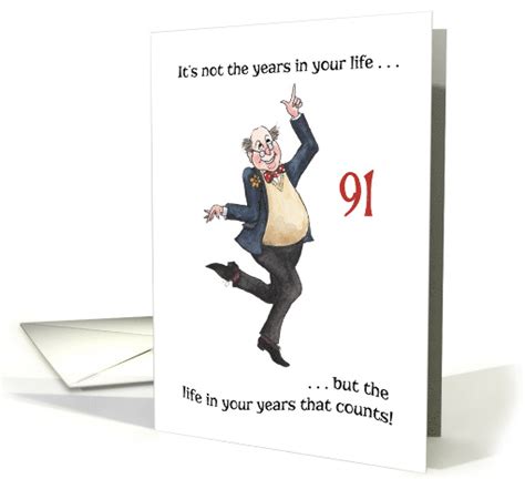 Fun Age-specific 91st Birthday Card for a Man card (1470370)