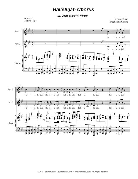 Hallelujah Chorus 2 Part Choir Arr Stephen Decesare By Stephen Decesare Sheet Music For 2