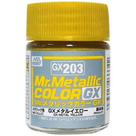 Mr Hobby GX203 Mr Metallic Color GX Metal Yellow Lacquer Paint 18ml