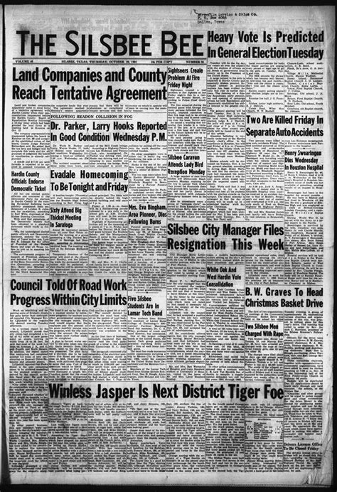 The Silsbee Bee (Silsbee, Tex.), Vol. 46, No. 35, Ed. 1 Thursday