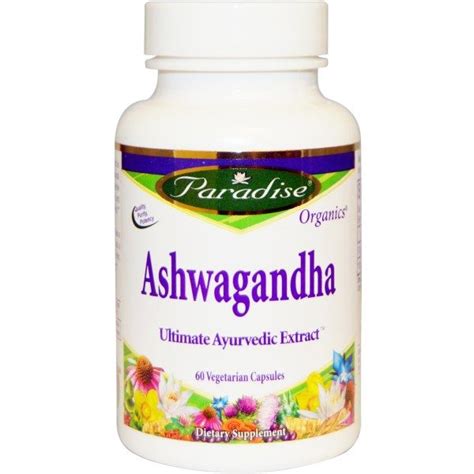 Paradise Herbs Ashwagandha 60 Vegetarian Capsules Veggie Caps