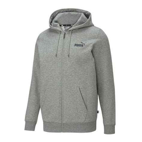 Blusao Puma Lfe Stl M 586702 Ess Small Logo Fz Hoodie 03 Cinza