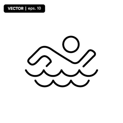 Símbolo de signo vectorial de icono de natación para el vector de