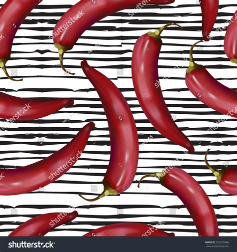 Realistic Red Hot Chili Peppers Seamless Stock Vector Royalty Free Shutterstock