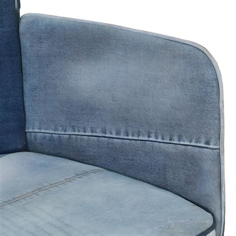 Fauteuil Avec Repose Pieds Denim Bleu Toile Patchwork