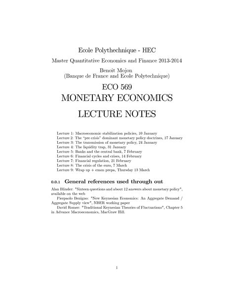 Monetary Economics Lecture Notes Ppt Hannahneilly Co Uk