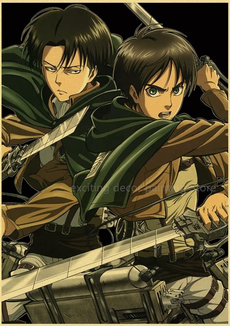 Poster Attaque Des Titans Livai Eren Boutique Manga