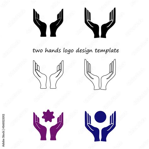 two hands logo design template. symbol, icon two outstretched palms ...