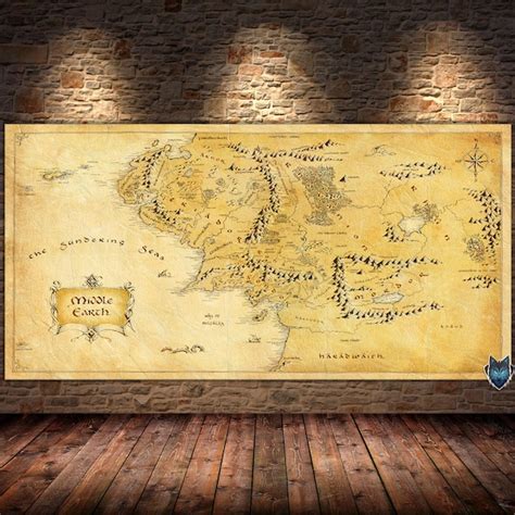 Middle Earth Map Etsy