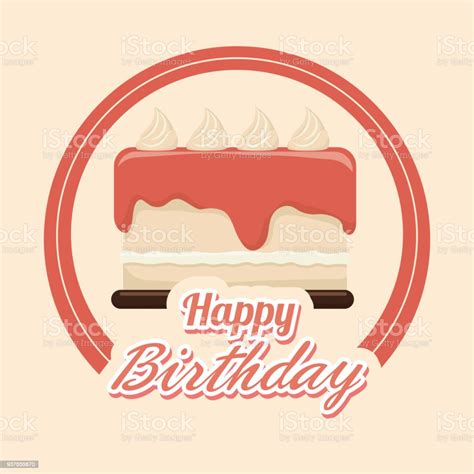 Happy Birthday Colorful Card Stock Illustration Download Image Now Announcement Message