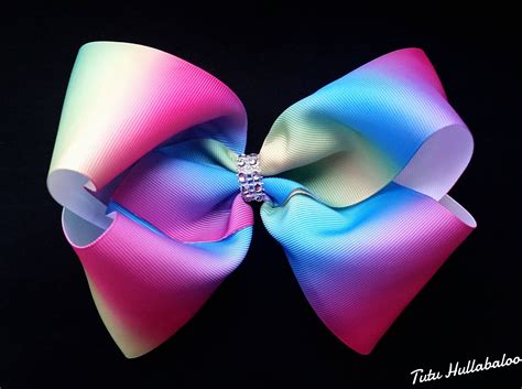 Rainbow Mega bow large hair bow big bow hair clip with | Etsy