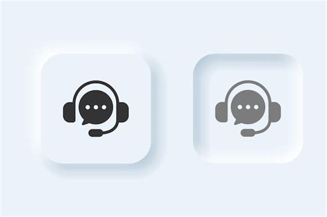 Premium Vector Vector Neumorphic Style Customer Call Support Button