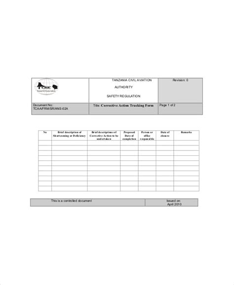 Corrective Action Log Excel Template | HQ Template Documents