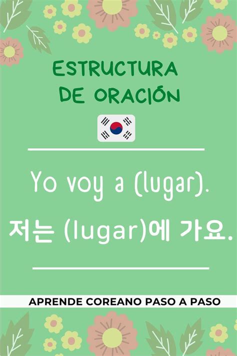 Yo Voy A Lugar Frases Y Oraciones En Coreano Coreanas Palabras