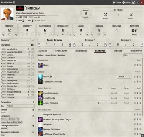 Compact DnDBeyond 5e Character Sheet | Forge Bazaar