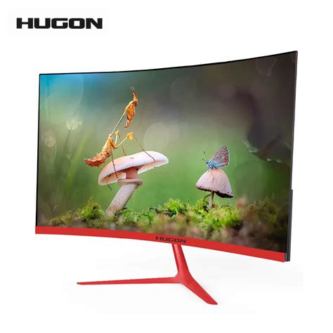 HUGON 신제품 23.8 인치 LED, LCD 1920 × 1080p 커브 스크린 모니터 PC, 75Hz HD 게임용, 24/ ...