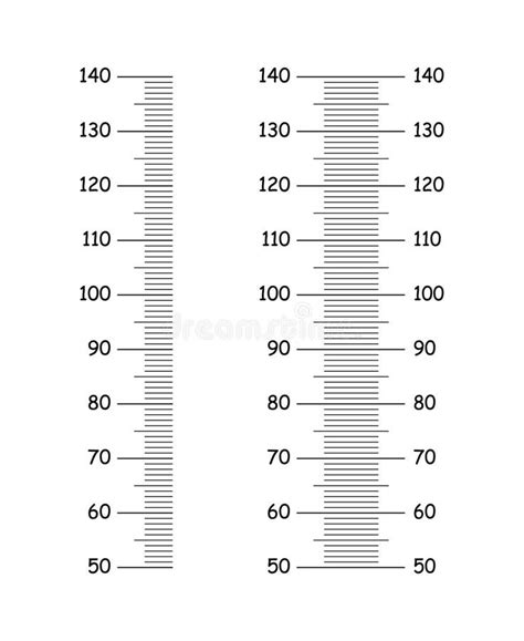 Height Chart from 50 To 140 Centimeters. Templates for Wall Growth ...