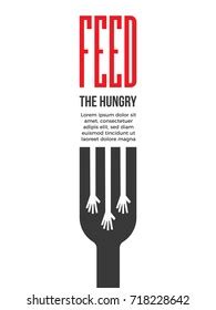 Feed Hungry Poster Template Charity Donation Stock Vector (Royalty Free