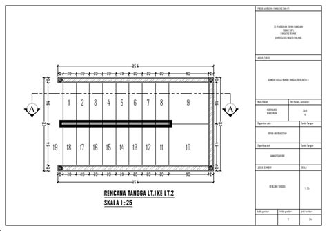 rencana tangga rumah tinggal  lantai