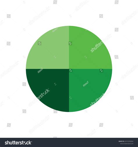 Pie Chart Four Same Size Sectors Stock Vector Royalty Free