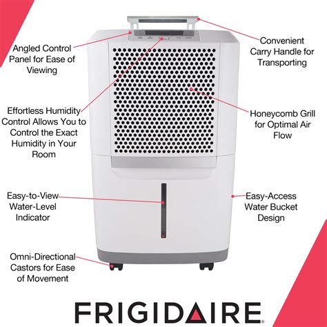 Frigidaire High 70 Pints Per Day Portable Dehumidifier With Spacewise Design For Effective And