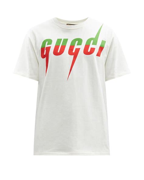 Gucci Blade Logo Print Cotton Jersey T Shirt For Men Lyst