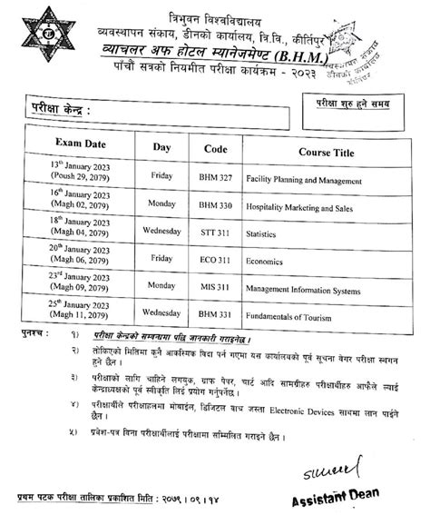 BBA BIM BBM BBA F BPA BHM BTTM And BMS Fifth And Seventh Semester