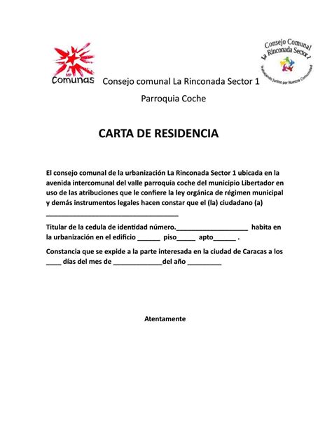 Carta De Residencia Ejemplo Sample Web G Kulturaupice