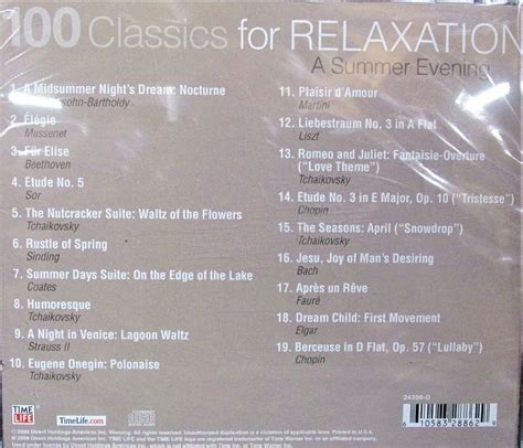 100 Classics For Relaxation A Summer Evening By Time Life As Seen On Tv Hot 10