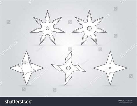 Various Types Vector Ninja Throwing Stars Stock Vector (Royalty Free ...