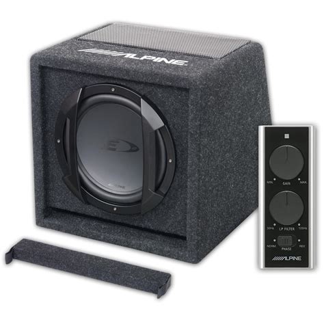 Alpine SWE-815 Subwoofer Amplified Powered Active Sub with Wired Remote ...