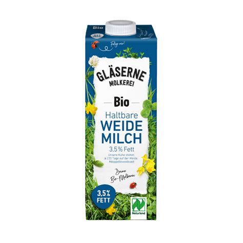 Haltbare Bio Weidemilch 3 5 Gläserne Molkerei