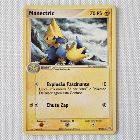 Carta Antiga Pokemon Manectric 16 106 Rare Ex Emerald Original Card