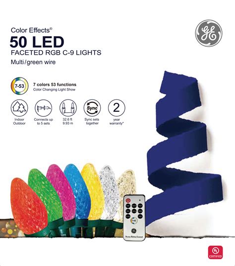 Ge Color Effects Led Faceted C Lights Ct Rgb Holiday