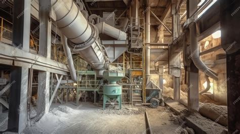 Premium Photo Generative Ai Cement Factory Machinery On A Clear Blue Day