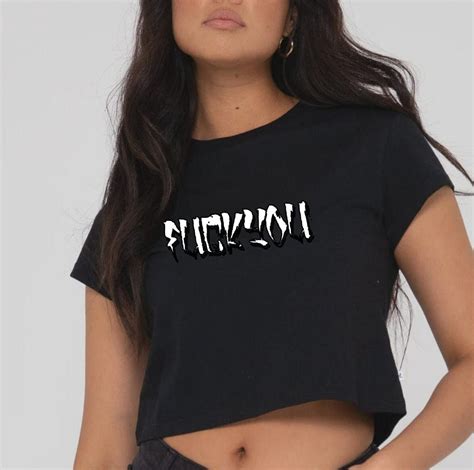 Fuck You Y K Baby Tee Crop Top S S Grunge Punk Goth Aesthetic Etsy